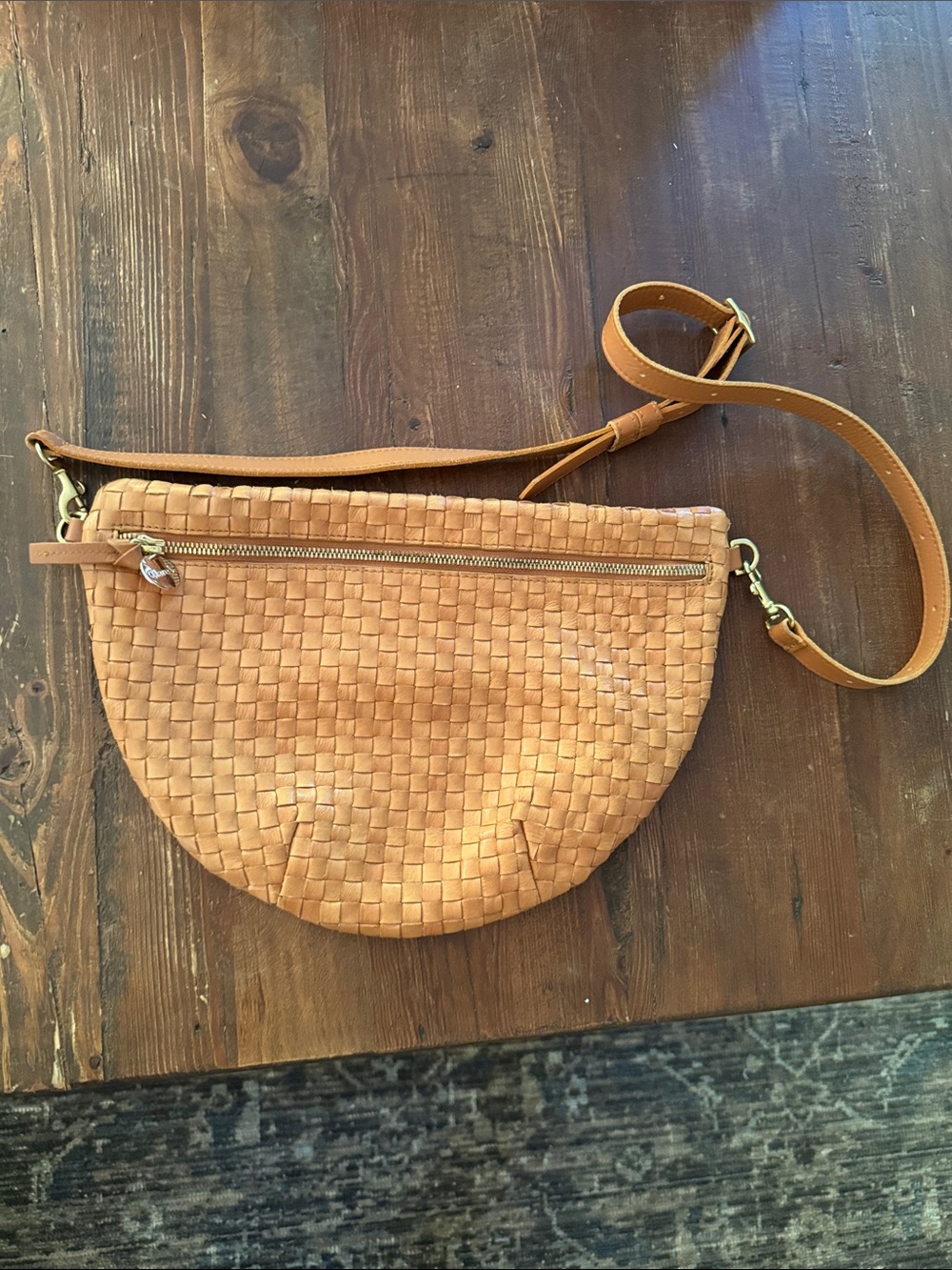 Clare V. Grande Fanny in Natural Woven Leather